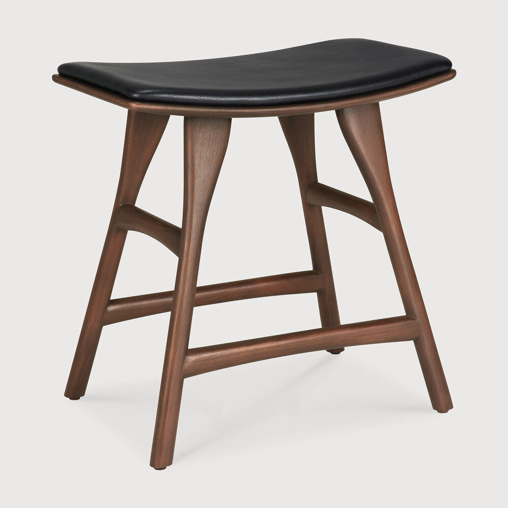 Osso dining stool in teak brown