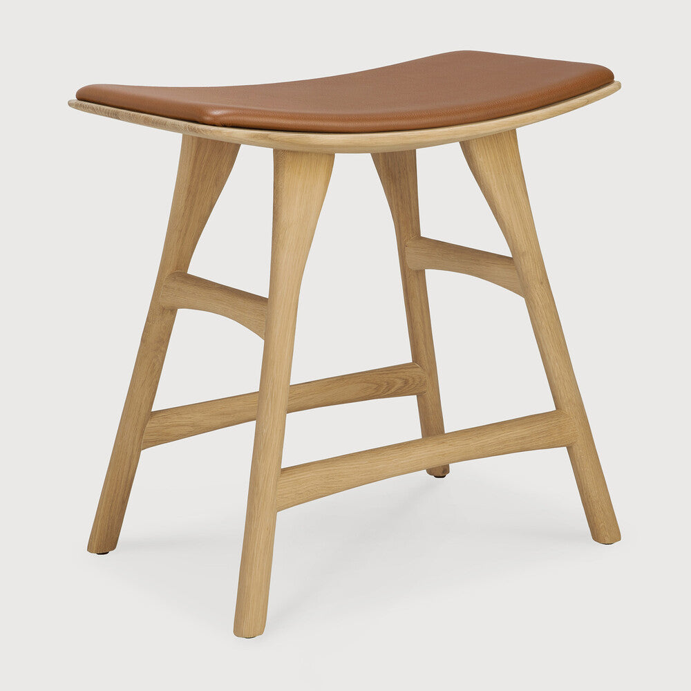 Osso dining stool | Cognac Leather