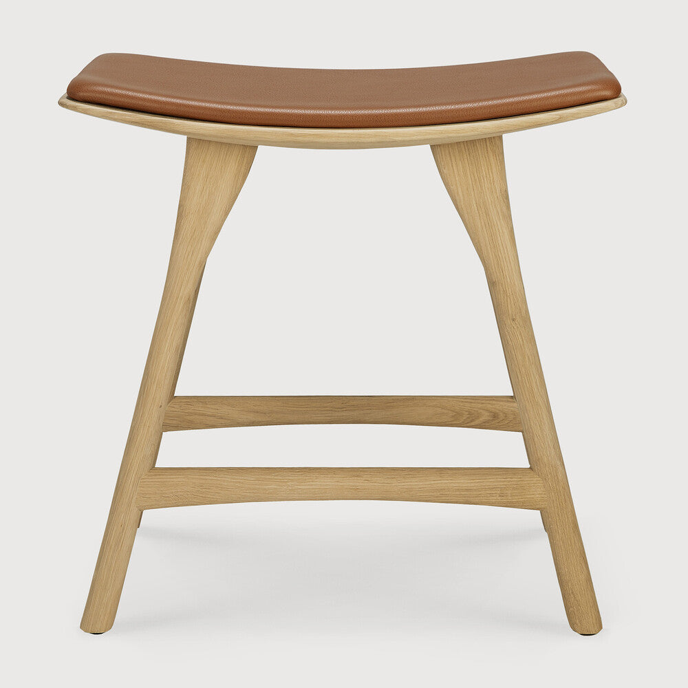 Osso dining stool | Cognac Leather