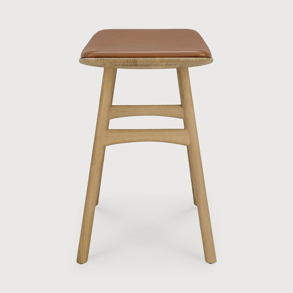 Osso dining stool | Cognac Leather