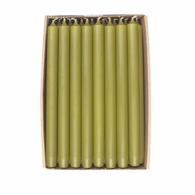 Kronelys 2,2x28 Green leaf Candle
