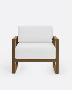Outdoor teak 1-seater sofa white