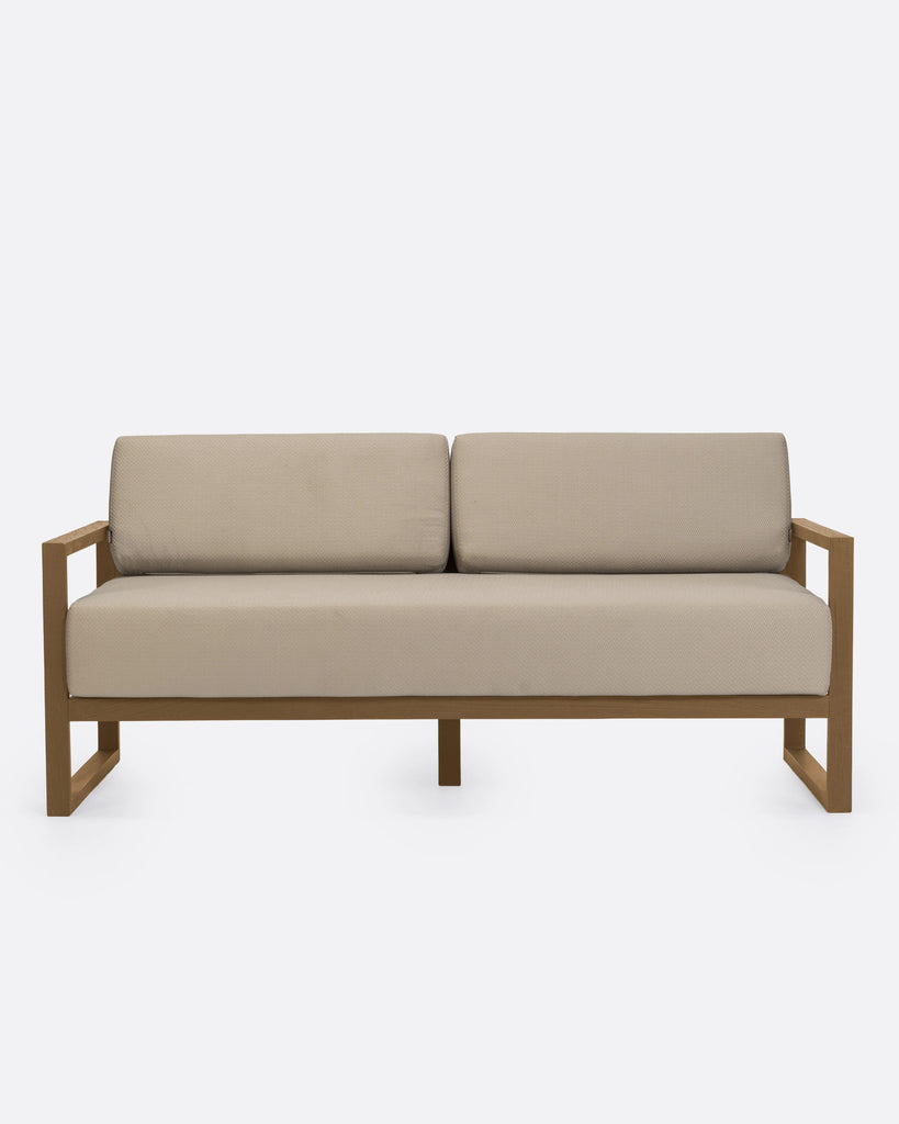 Outdoor teak 2/3-seater sofa natural