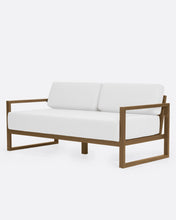 Laden Sie das Bild in den Galerie-Viewer, Outdoor teak 2/3-seater sofa white