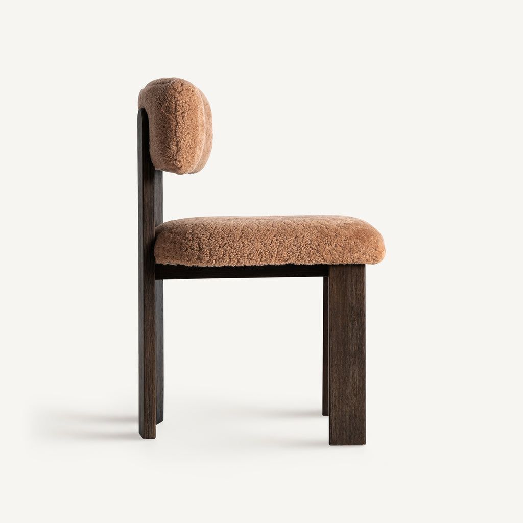 Dark ash wood chair/terracotta
