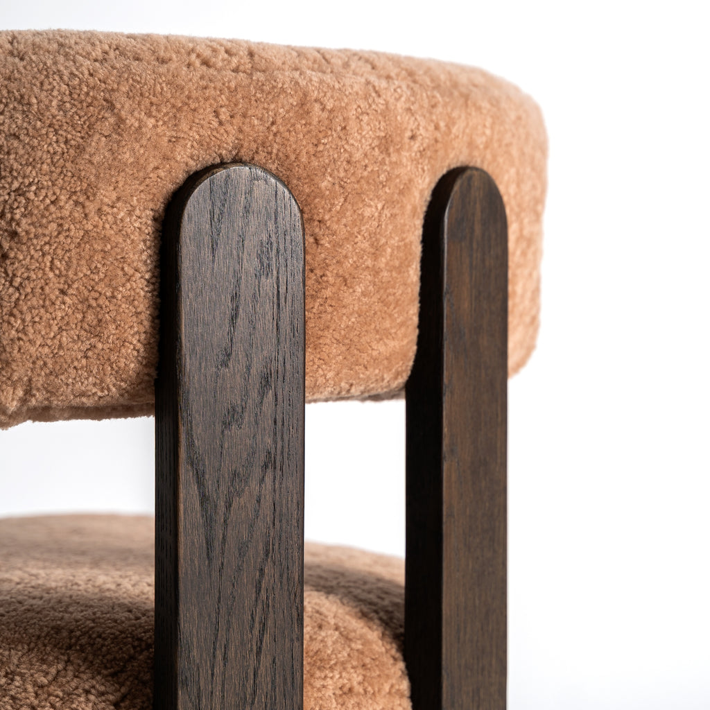 Dark ash wood chair/terracotta
