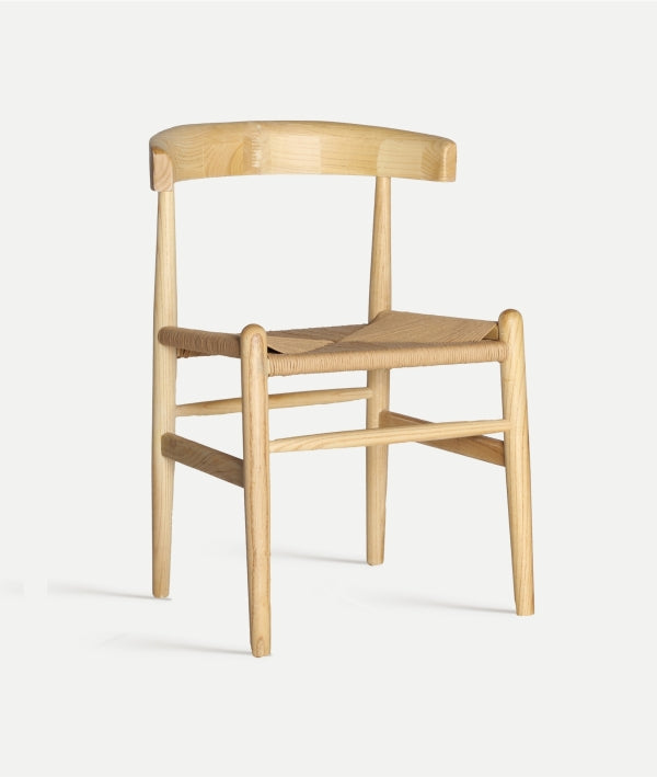 Elm wood chair natural/rope