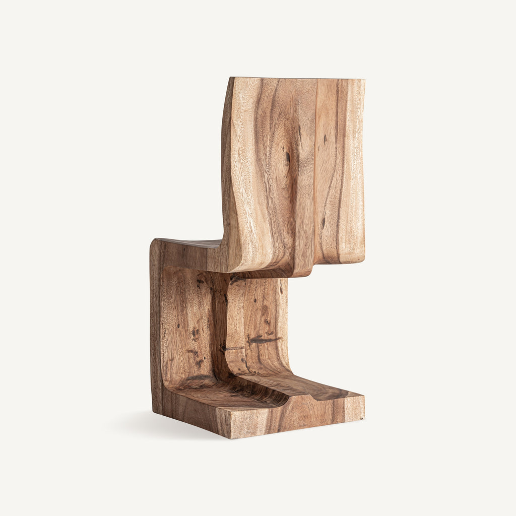 Sculptural Suar Wood Chair