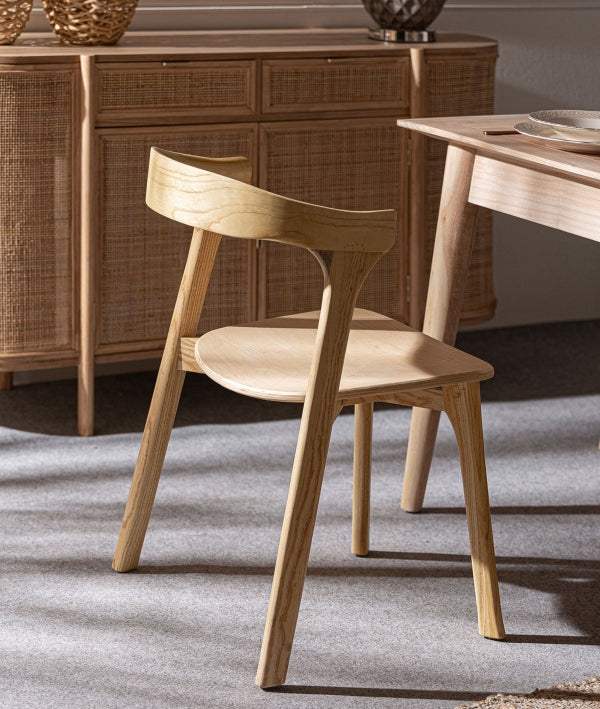 Elm wood chair natural