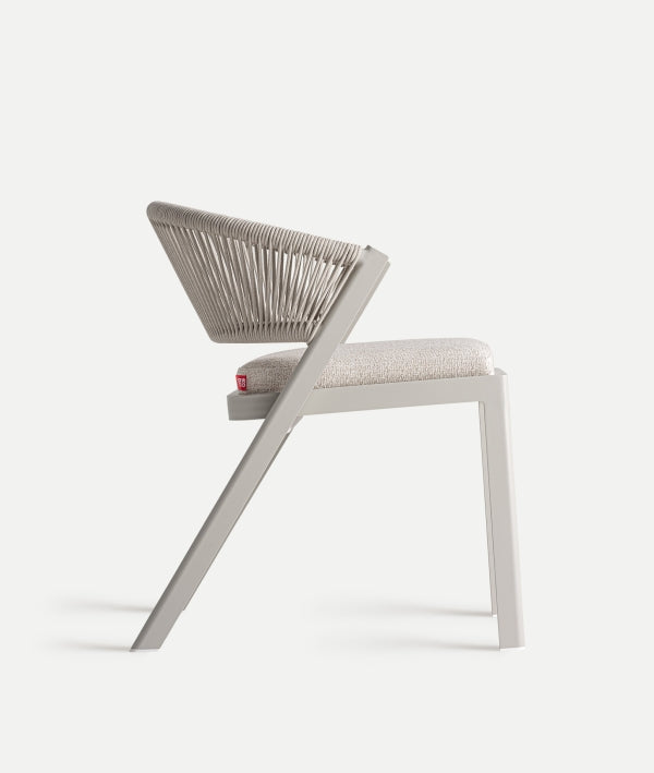 Aluminum grey dining chair