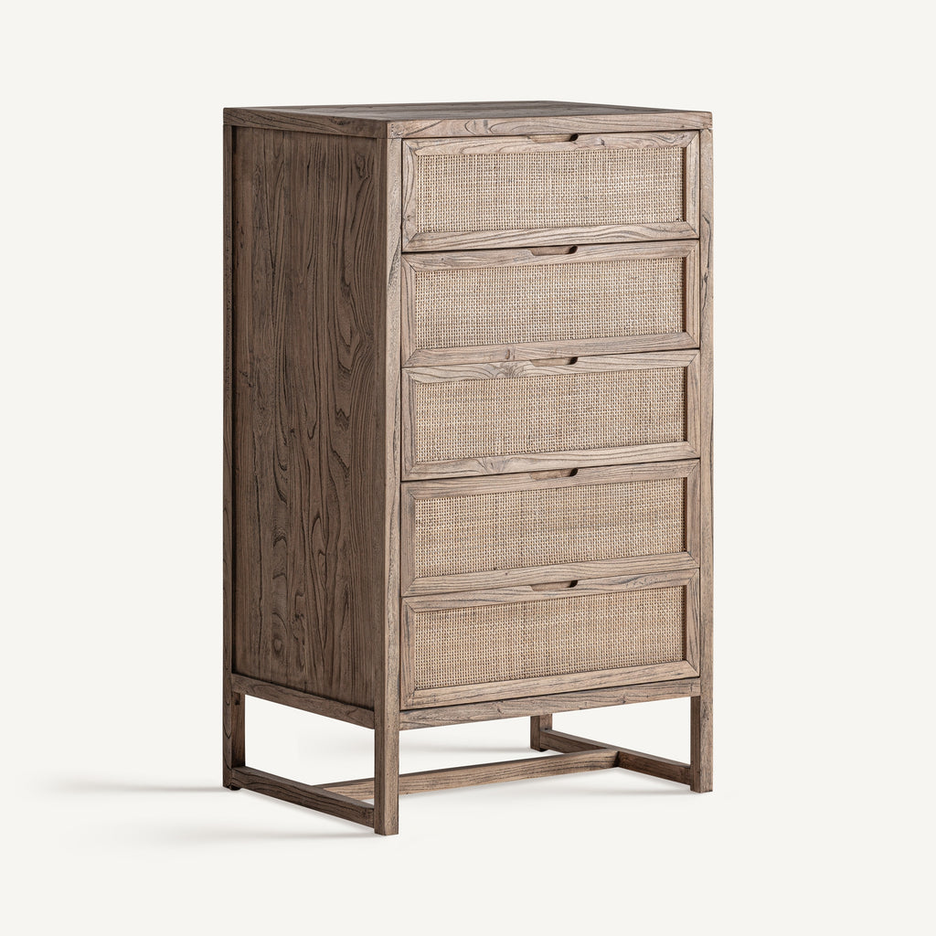 Elm wood chest of drawers Tall