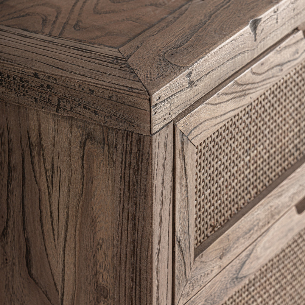 Elm wood chest of drawers Tall