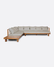 Cargar imagen en el visor de la galería, Outdoor teak 4-seater sofa left natural