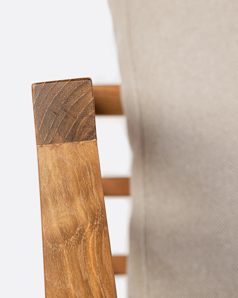 Outdoor teak 4-seater sofa right natural