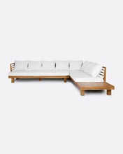 Charger l&#39;image dans la galerie, Outdoor teak 4-seater sofa right white