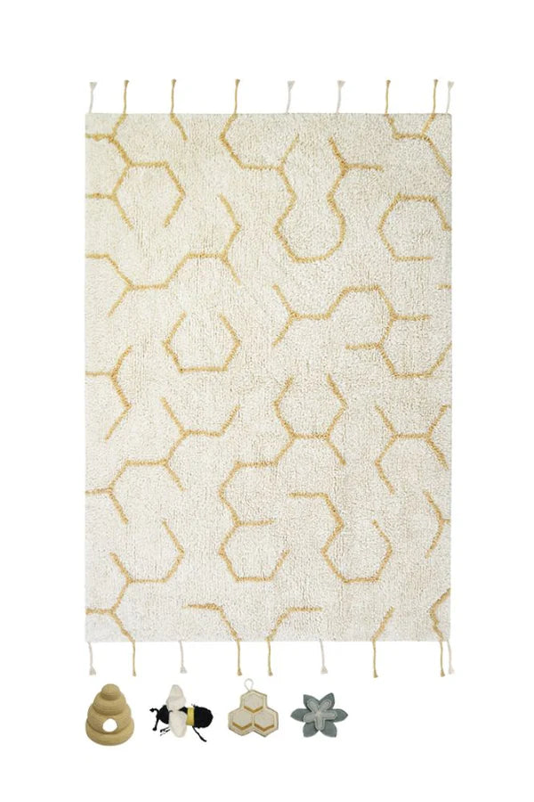 WASHABLE RUG ROUND HONEYCOMB Ø 140 cm