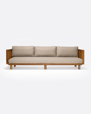 Outdoor teak 3-seater sofa natural