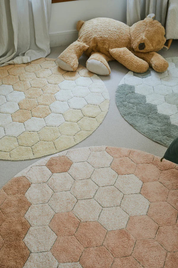 WASHABLE RUG ROUND HONEYCOMB Ø 140 cm