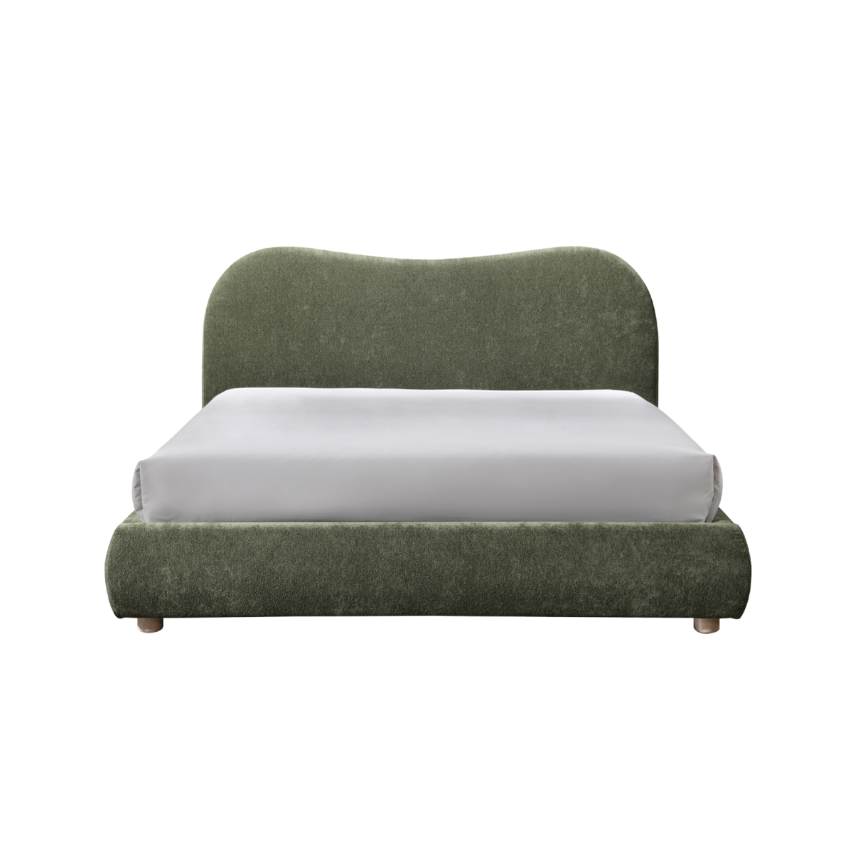 Wave Bed in Olive Soft Weave