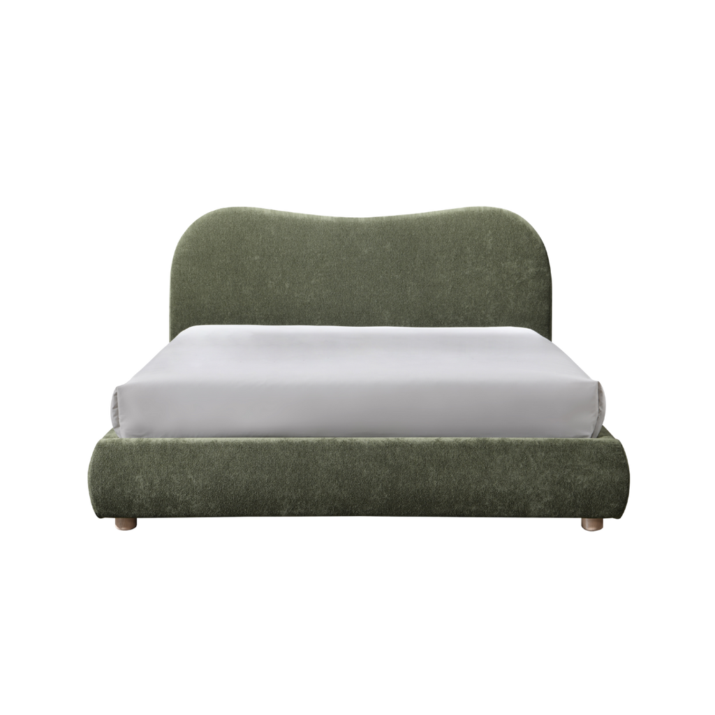 Wave Bed in Olive Soft Weave