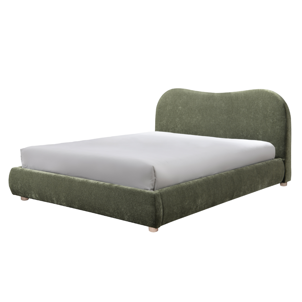 Wave Bed in Olive Soft Weave