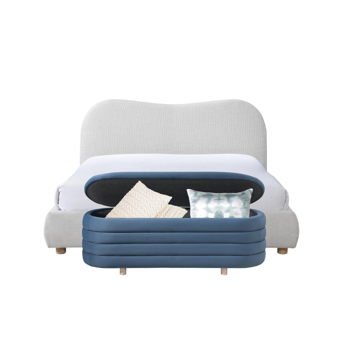 Wave Bed in Natural Weave