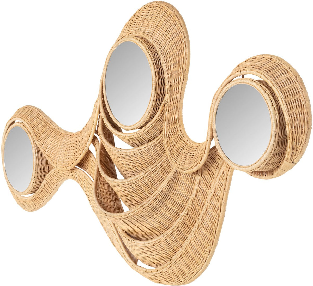 Wave Mirror Rattan