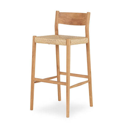 Teak and hyacinth bar stool
