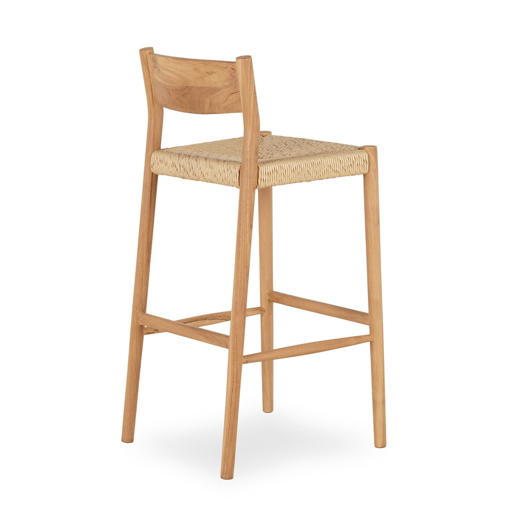 Teak and hyacinth bar stool