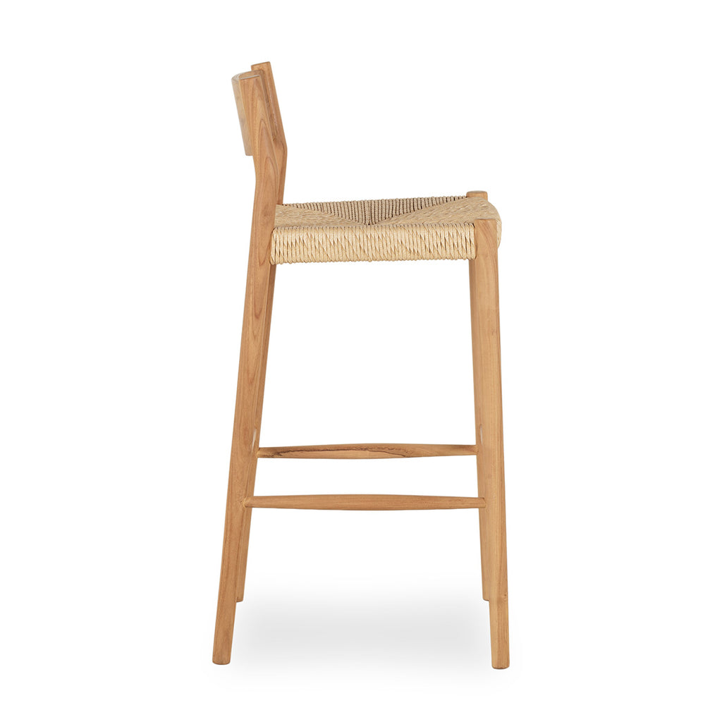 Teak and hyacinth bar stool