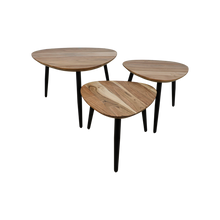 Carica l&#39;immagine nel visualizzatore di Gallery, Coffee tables - ø70/ø50/ø45 - Acacia wood/iron - Set of 3