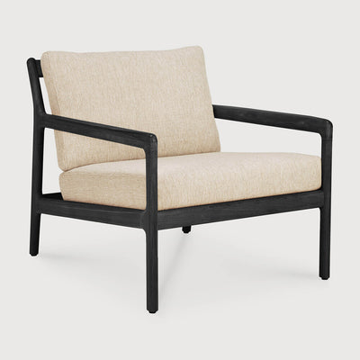 Natural Teak Black Jack outdoor lounge chair by Jacques Deneef