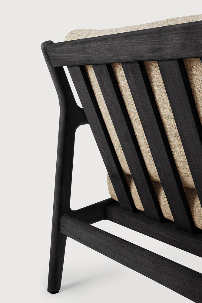Natural Teak Black Jack outdoor lounge chair by Jacques Deneef