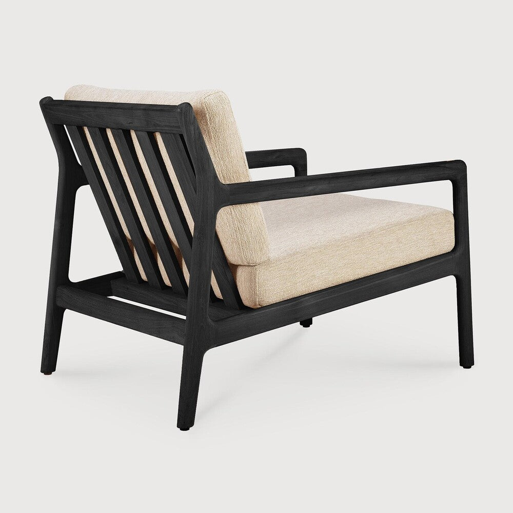 Natural Teak Black Jack outdoor lounge chair by Jacques Deneef