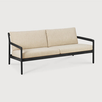 Natural Teak Black Jack outdoor sofa by Jacques Deneef
