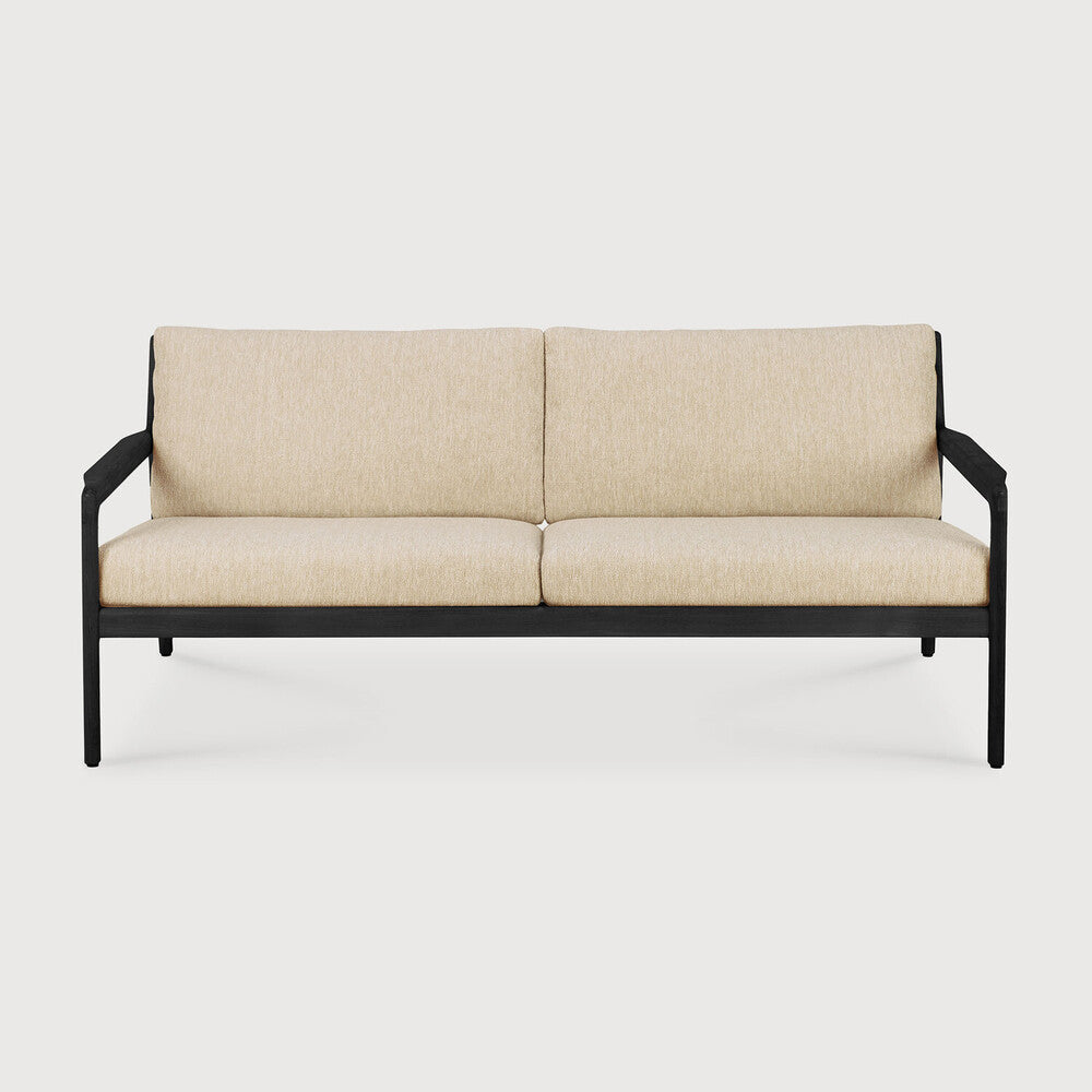 Natural Teak Black Jack outdoor sofa by Jacques Deneef
