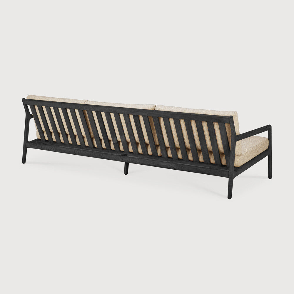 Natural Teak Black Jack outdoor sofa by Jacques Deneef