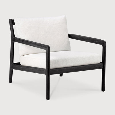 Off White Teak Black Jack outdoor lounge chair by Jacques Deneef
