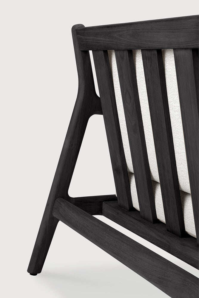 Off White Teak Black Jack outdoor lounge chair by Jacques Deneef