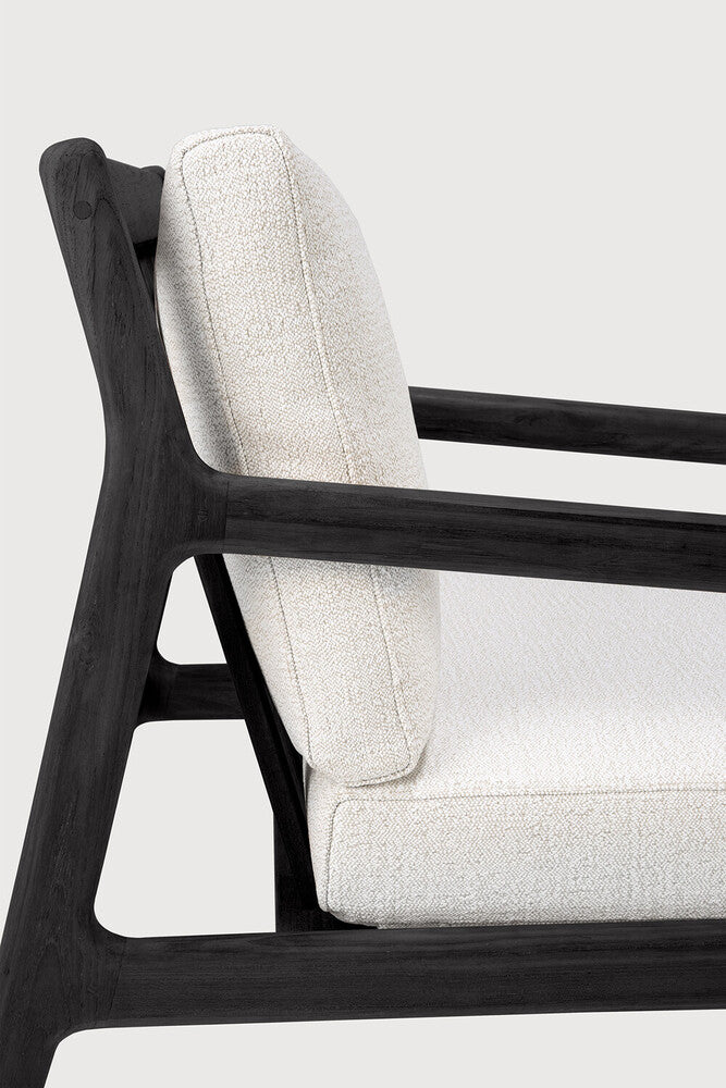 Off White Teak Black Jack outdoor lounge chair by Jacques Deneef