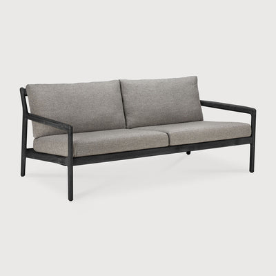 Mocha Teak Black Jack outdoor sofa by Jacques Deneef
