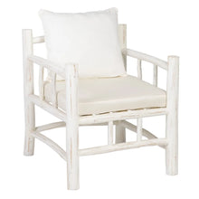 Load image into Gallery viewer, WHITE ARMCHAIR DECAPÉ TEAK WOOD 70 X 70 X 80 CM