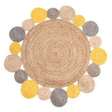 Laden Sie das Bild in den Galerie-Viewer, CARPET NATURAL-YELLOW JUTE 120 X 120 X 0,90 CM