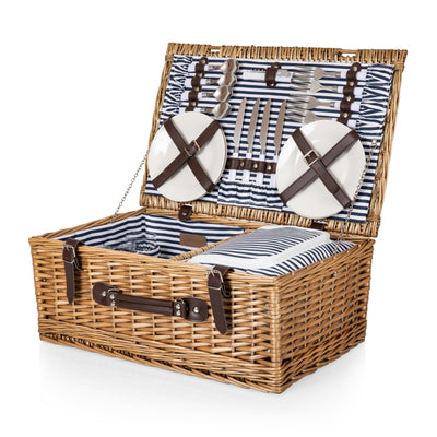 Belmont Basket - Navy Blue & White Stripe