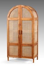 Load image into Gallery viewer, Teak and rattan cabinet
