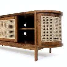 Load image into Gallery viewer, Teak Wood &amp; Rattan Cabinet