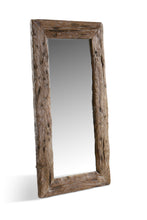 Cargar imagen en el visor de la galería, mirror, recycled teak wood mirror,  wooden mirror, wooden mirror Limassol, wooden mirror Cyprus, mirror Limassol, mirror Cyprus