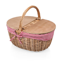 Load image into Gallery viewer, Country Basket - Red &amp; White Gingham Pattern