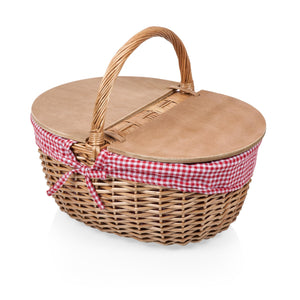 Country Basket - Red & White Gingham Pattern