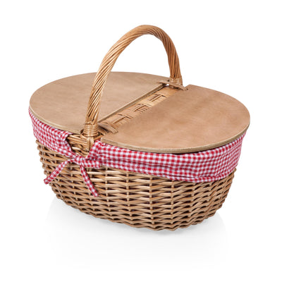 Country Basket - Red & White Gingham Pattern